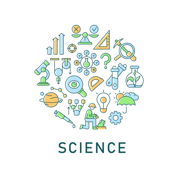带有标题的科学抽象色彩概念布局图片下载