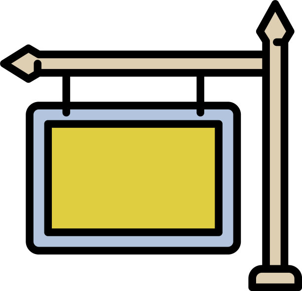 商业户外广告图标轮廓风格图片下载