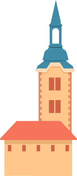 斯洛文尼亚老教堂图标卡通风格图片下载