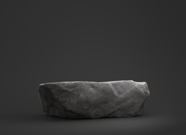 黑色背景上展示产品的石基座。图片下载