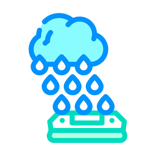 雨传感器颜色图标矢量插图颜色图片下载