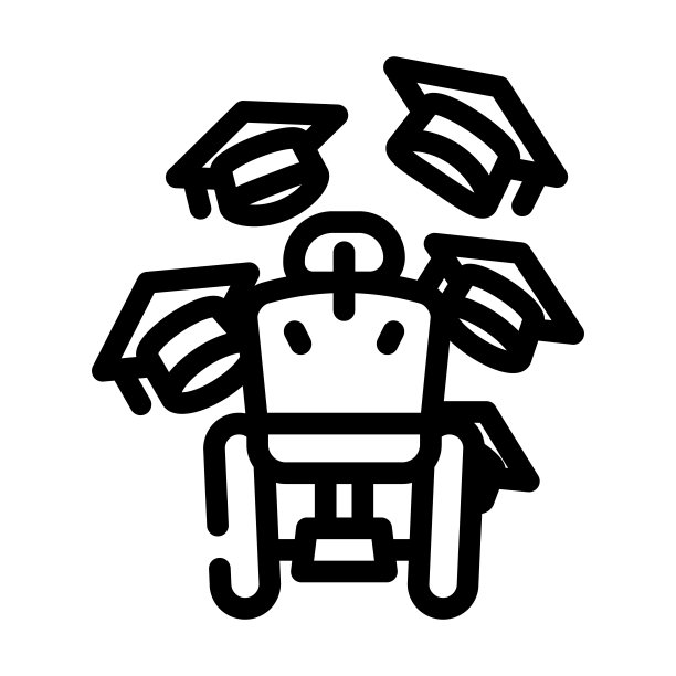 毕业包括生活线图标矢量插图图片下载