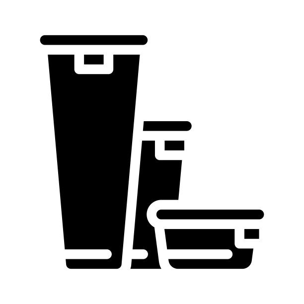 各种高度的午餐盒字形图标矢量插图图片下载