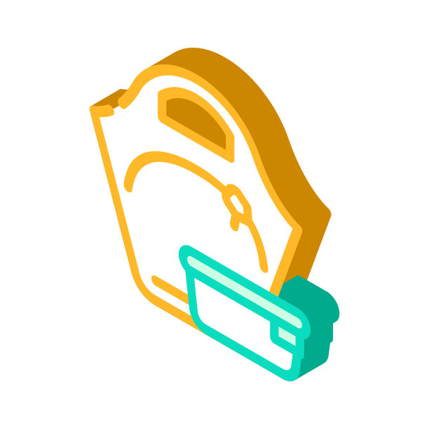 女性午餐盒等距图标矢量插图颜色图片下载