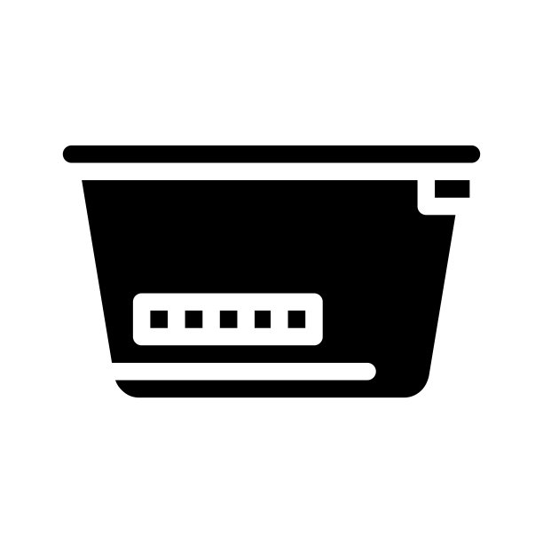 午餐盒与颜色温度计字形图标矢量插图图片下载