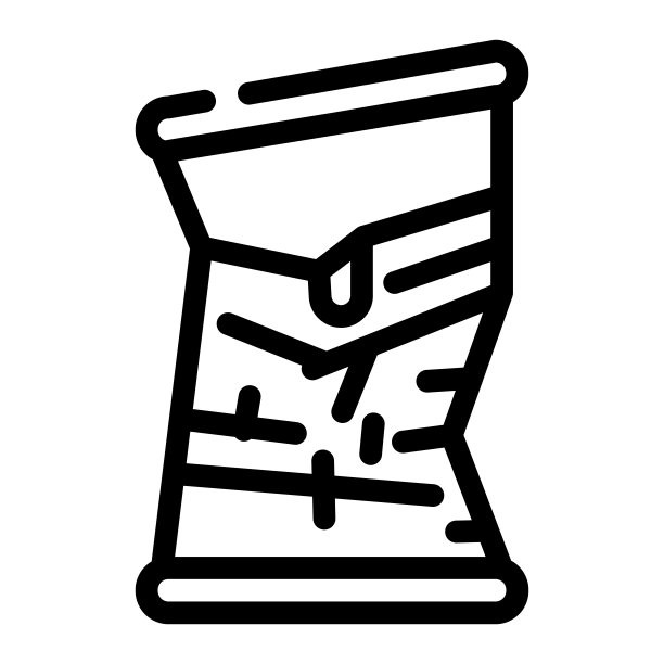 严重损坏的罐头食品线图标矢量插图图片下载