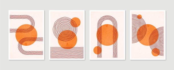 几何时尚的抽象美学极简主义手绘当代海报。现代艺术的理想墙面装饰，室内海报设计。现代向量插图。图片下载