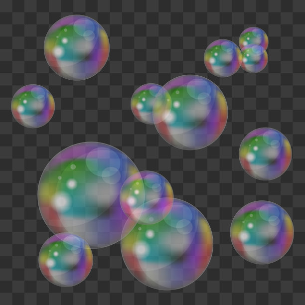 肥皂泡沫矢量透明的背景图片下载