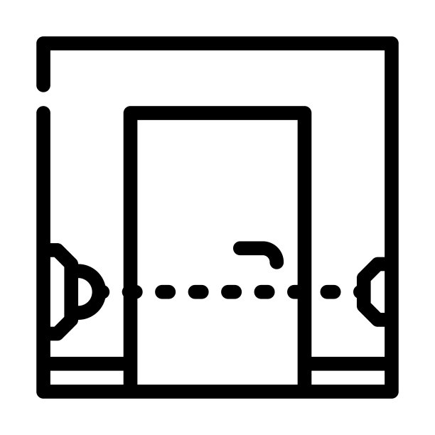 黑色光束传感器线性图标矢量图图片下载