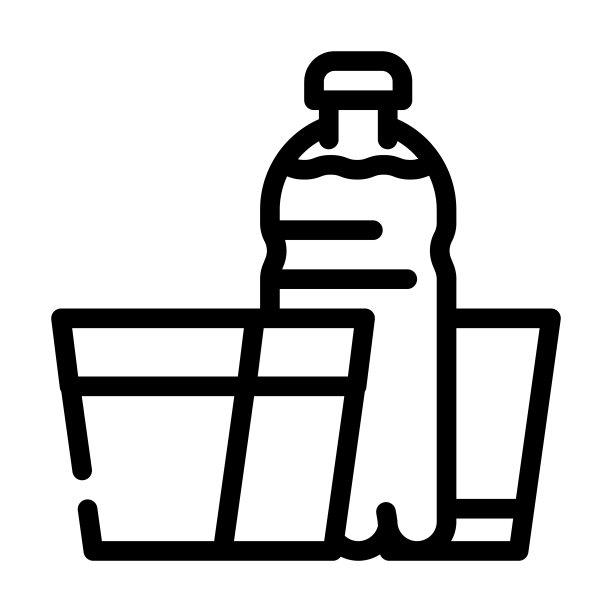 每日水摄入量线图标矢量插图图片下载