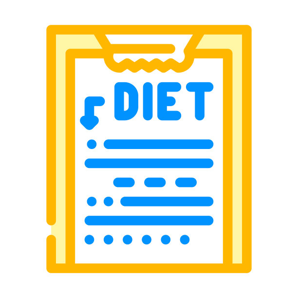 描述饮食颜色图标矢量插图颜色图片下载