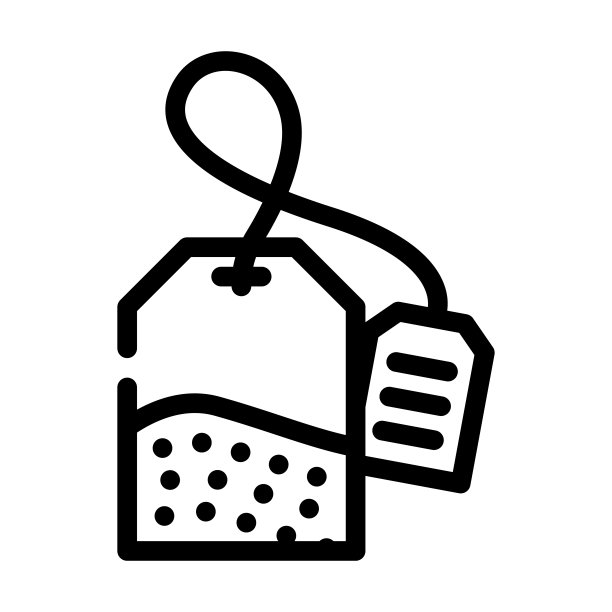 袋茶线图标矢量插图图片下载