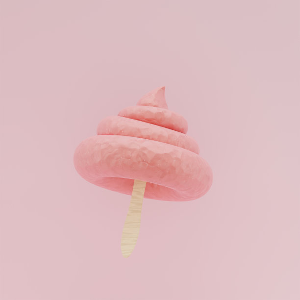 3D渲染，3D渲染。粉色的仙女或独角兽粪便图片下载