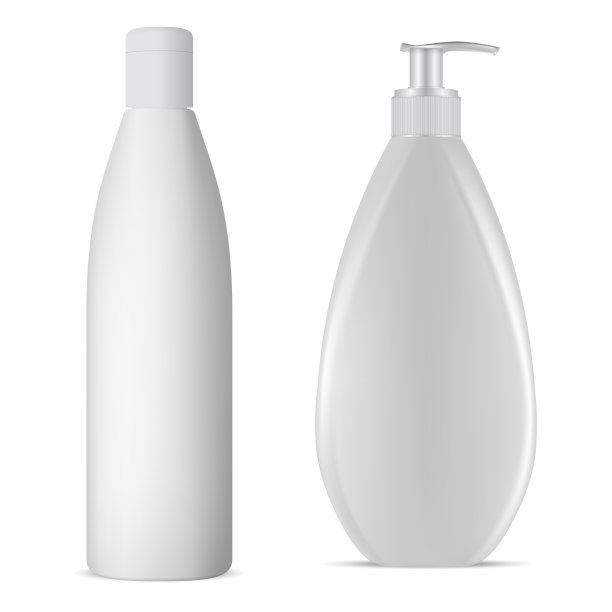 白色香波瓶，膏霜包装样品设计图片下载