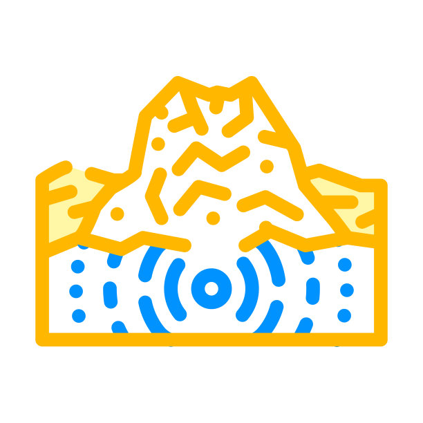 地震火山颜色图标矢量插图颜色图片下载