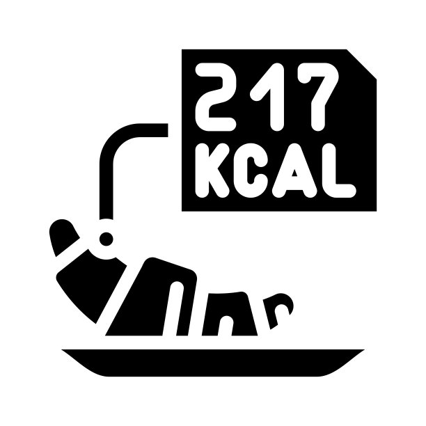 卡路里计数字形图标矢量插图黑色图片下载