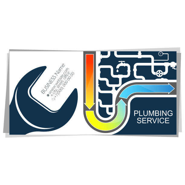 水管和水管扳手名片图片下载