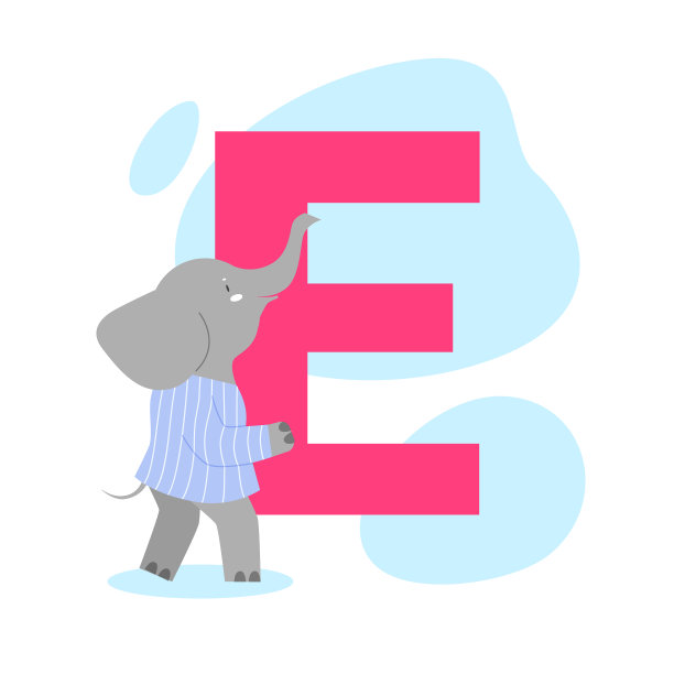 幼儿用e字母学习动物字母表图片下载