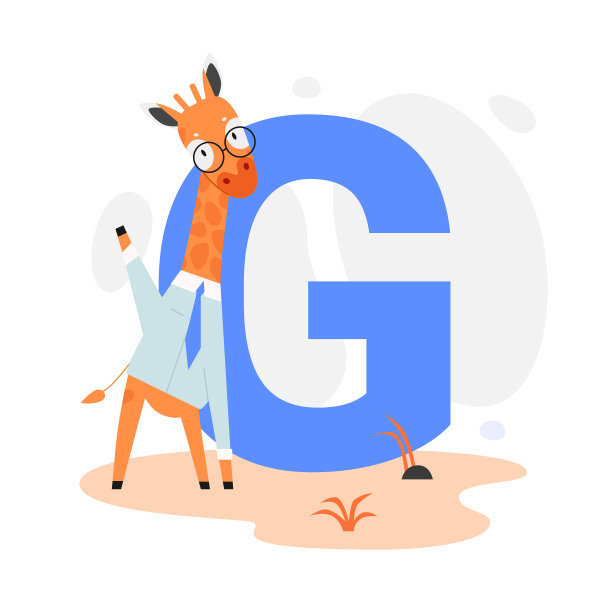 儿童学习g字母的动物字母表图片下载