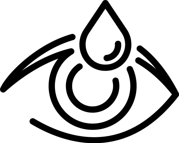 眼睛与水滴图标轮廓样式图片下载