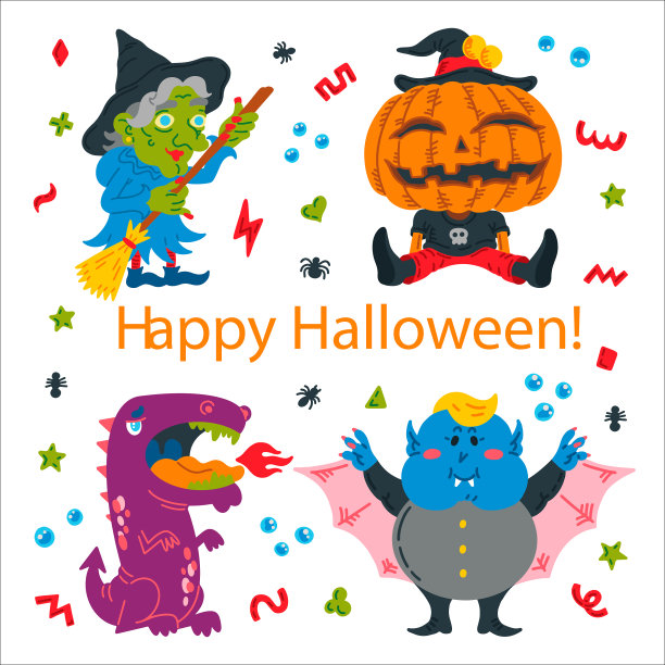 万圣节卡通人物手绘集图片下载