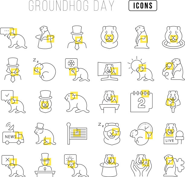 线图标土拨鼠日图片下载