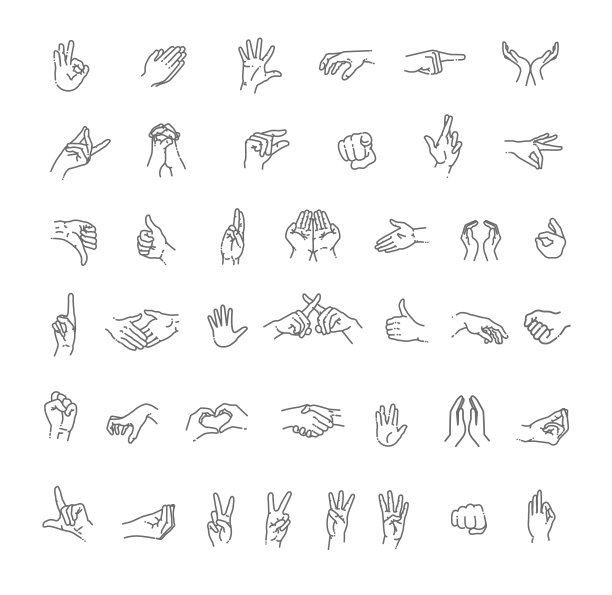 手势线条图标设置图片下载