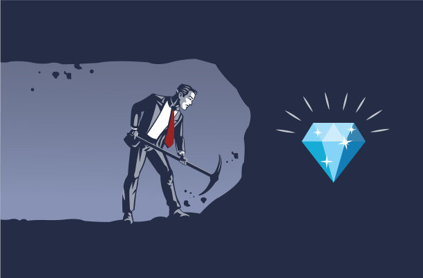 一个勤劳的商人在挖洞图片下载