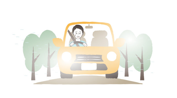 雾和汽车的插图图片下载