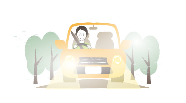 雾和汽车的插图图片下载