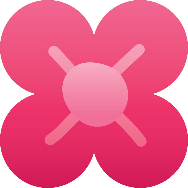 粉色花朵剪影风格图标图片下载