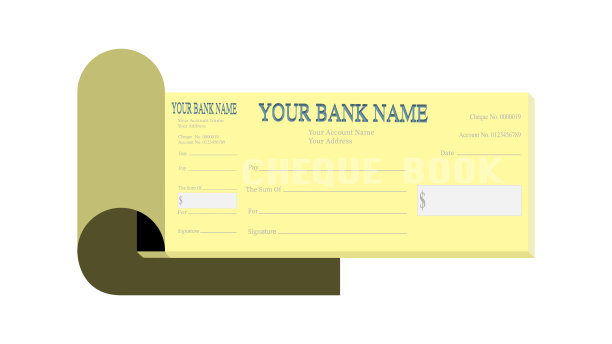 深蓝色支票本，黑色和灰色钢笔颜色，白色背景图片下载