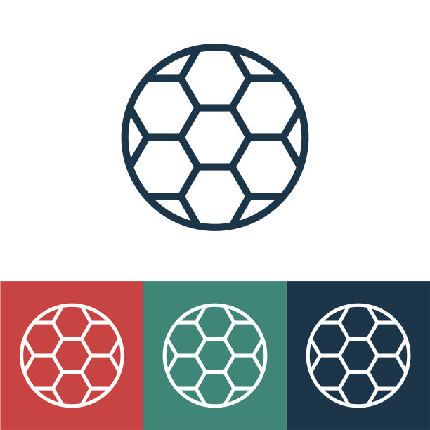 线性矢量图标与足球图片下载