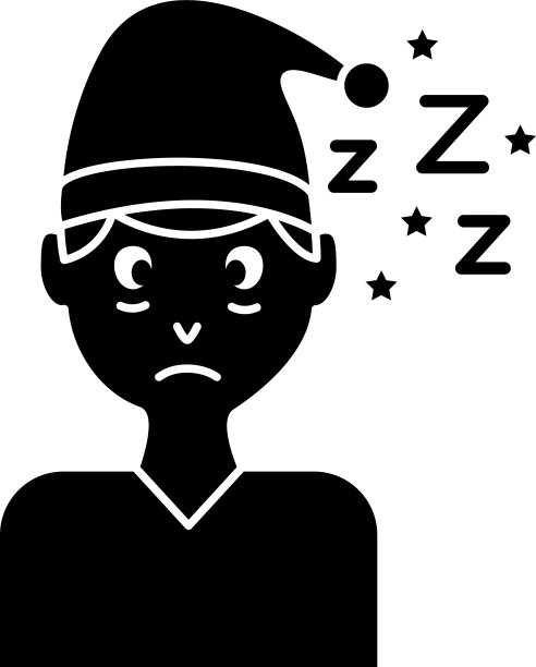 戴着睡帽和失眠z字母的男人图片下载