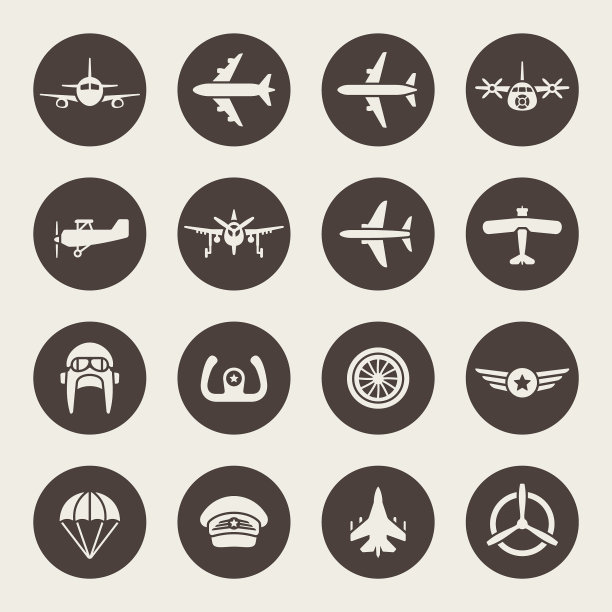 航空矢量图标图片下载