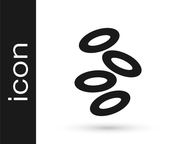 黑色医用血红蛋白红细胞图标分离于白色背景。向量图片下载