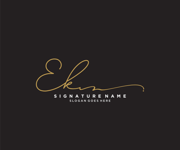 字母ek签名标志模板图片下载