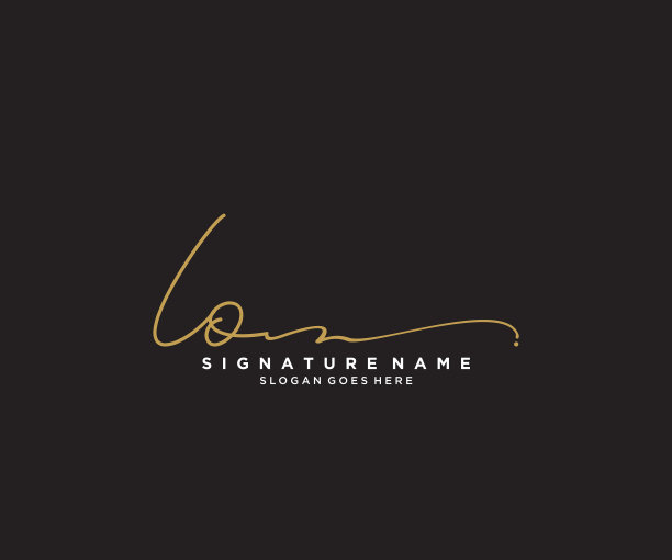 字母IO签名标志模板图片下载