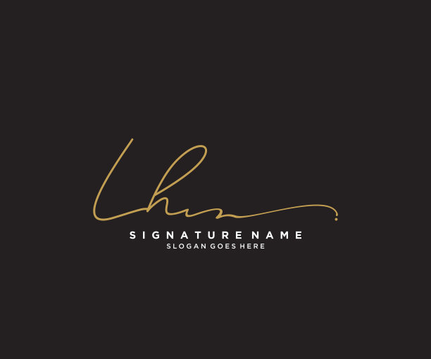 字母lh签名标志模板图片下载