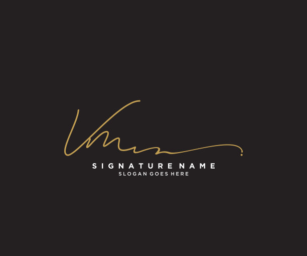 字母虚拟机签名logo模板图片下载