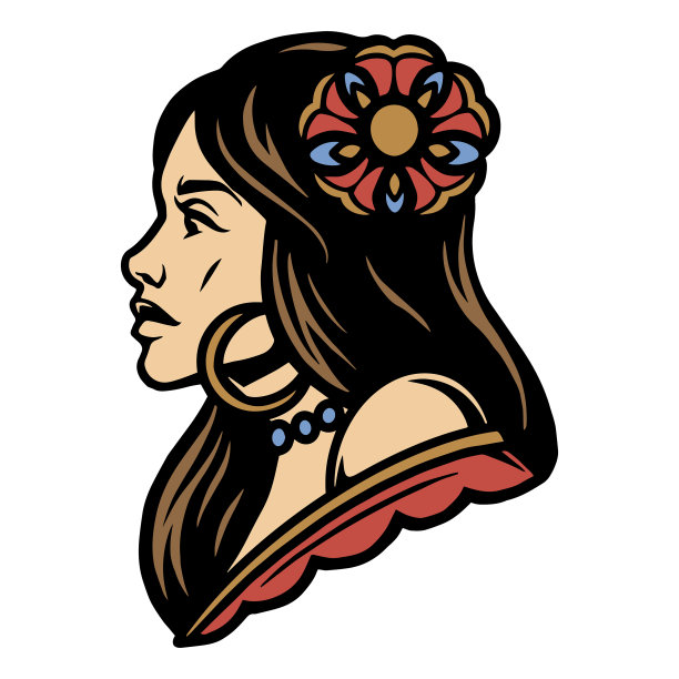 头戴花的漂亮女人图片下载