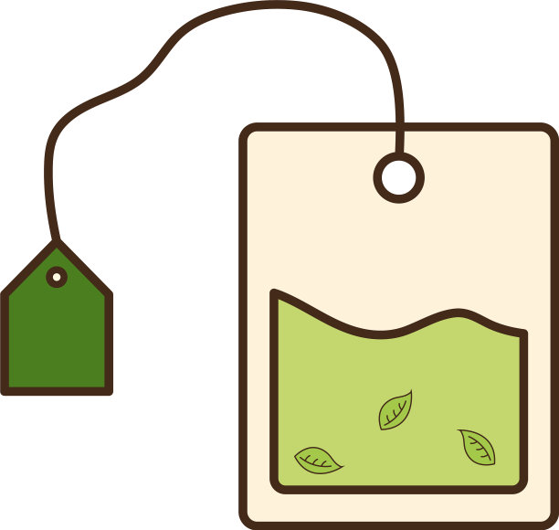 泡茶袋线条和填充造型图标图片下载