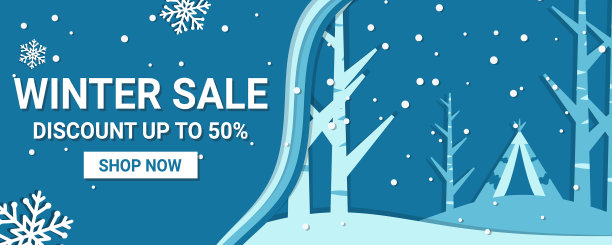 冬季和圣诞节促销横幅图片下载