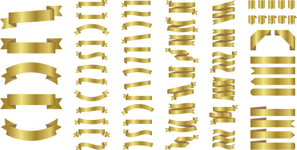 丝带或横幅设置扁平的丝带横幅图片下载