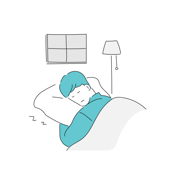 一个人睡觉的插图图片下载
