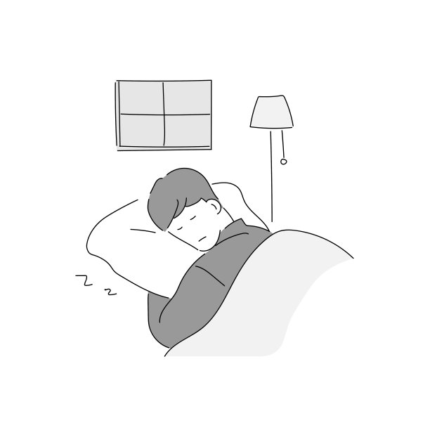 一个人睡觉的插图图片下载