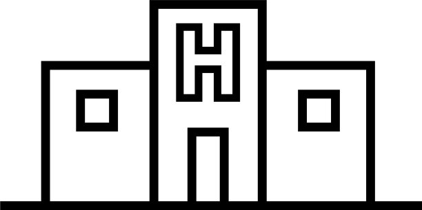 医院建筑线条风格图标图片下载