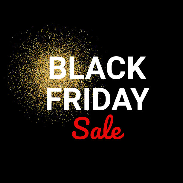 黑色星期五促销题词文字黄金闪光图片下载