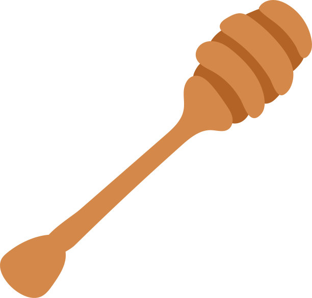 蜂蜜木勺孤立图标图片下载