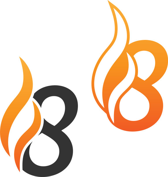 8号和火波标志图标概念设计图片下载